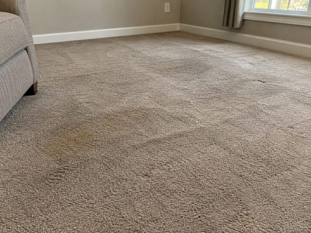 worn out carpet that needs new carpet replacement